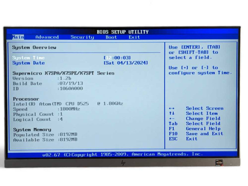 Supermicro X7SPE-HF-D525 D525 @ 1.80Ghz 8GB RAM Low Power Server  -