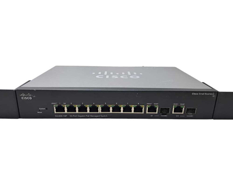 Cisco SG300-10P | 10-Port Gigabit PoE Managed Switch | + Rackmount Ears