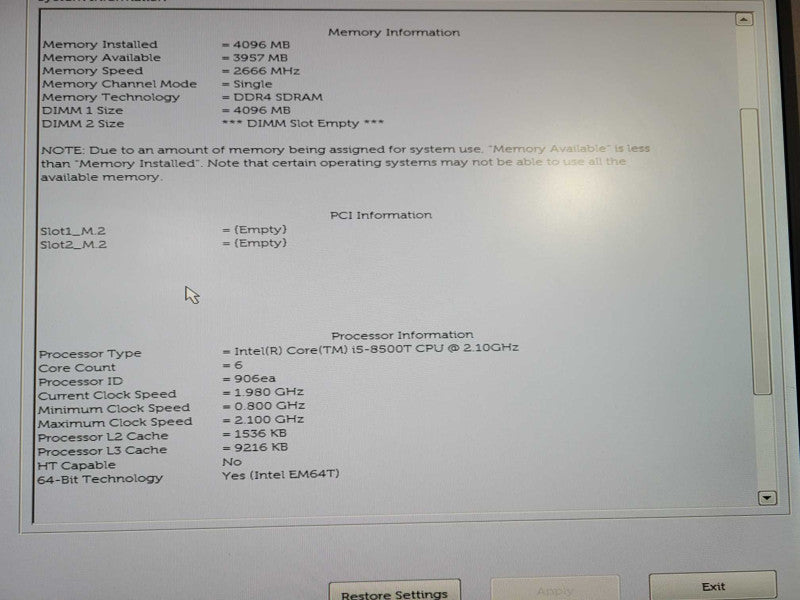 Dell OptiPlex 5060 USFF | i5-8500T @ 2.10GHz 4GB DDR4 256GB M.2 !