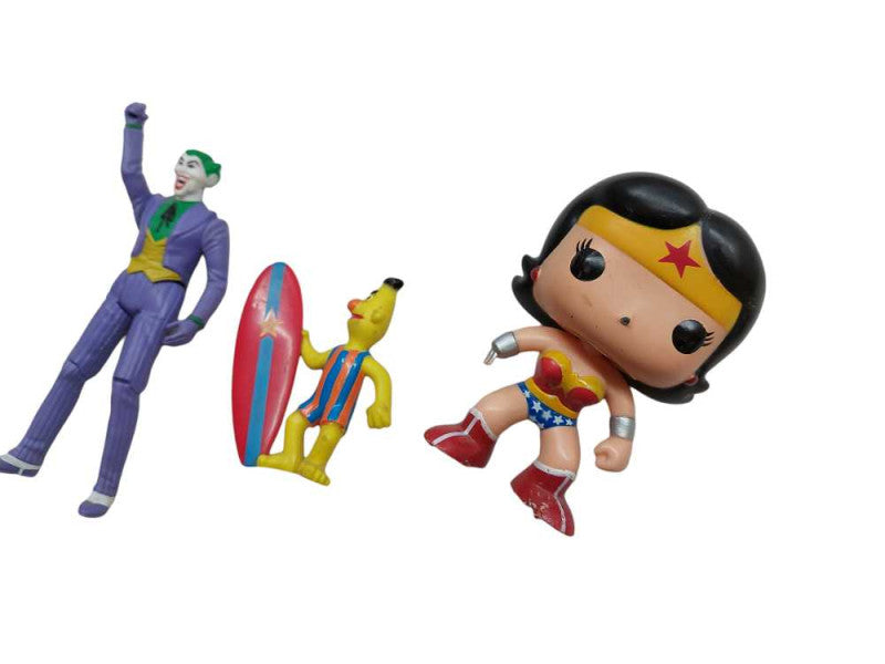Bundle of 3 Toys Collectables Joker 1984, Bert , Funko Pop WonderWoman =