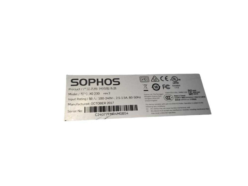 Sophos SG 230 rev.2 | 1U Firewall Network Security Appliance *READ*