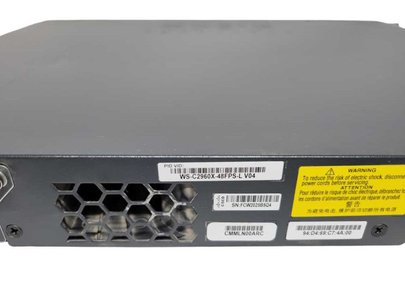 Cisco WS-C2960X-48FPS-L 48-Port PoE Gigabit Switch %