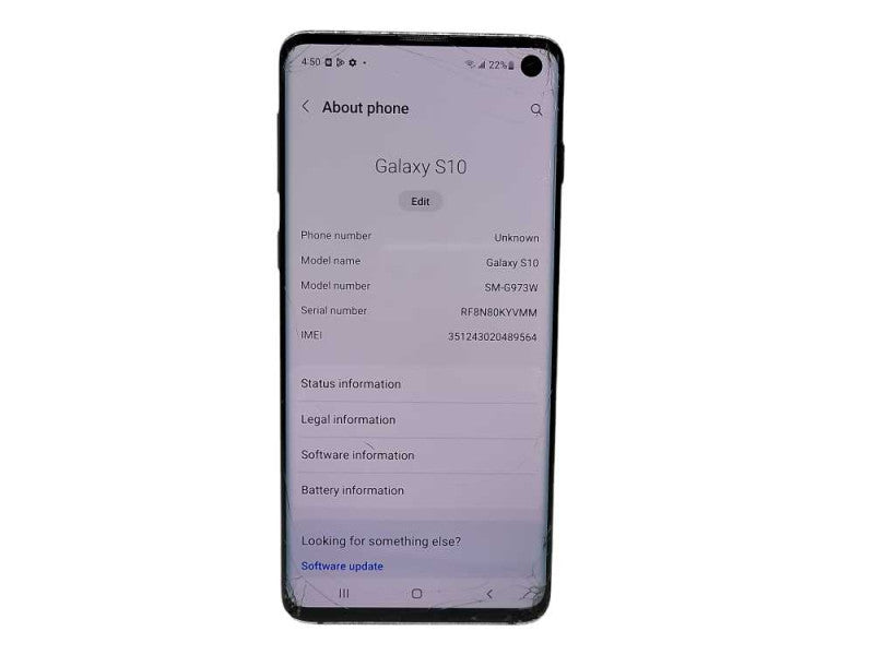 Samsung Galaxy S10 128GB (SM-G973W) - READ  $