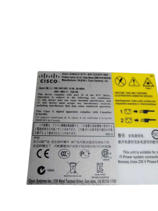 Cisco Nexus N2k-C2232PP-10GE 32-Port Fabric Extender Switch + SFP %