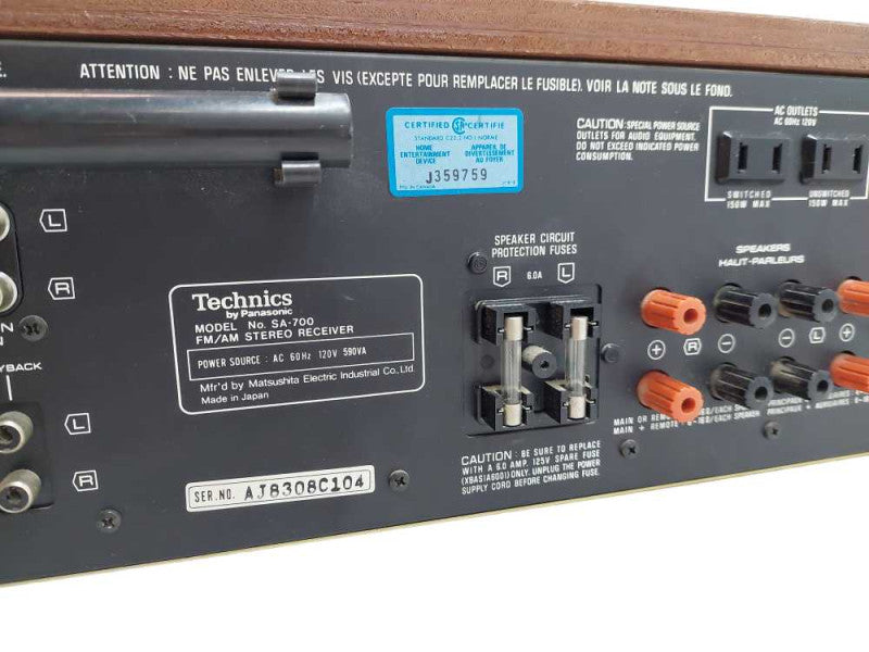 Technics by Panasonic FM/AM Stereo Receiver Model: SA-700  =