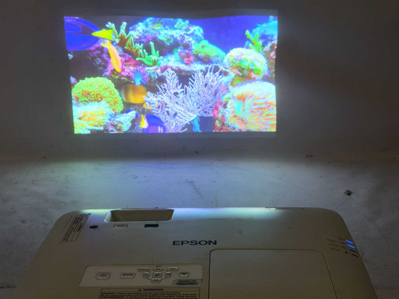Epson PowerLite 1980WU H620A HDMI Projector 823 Lamp Hours, No Remote _