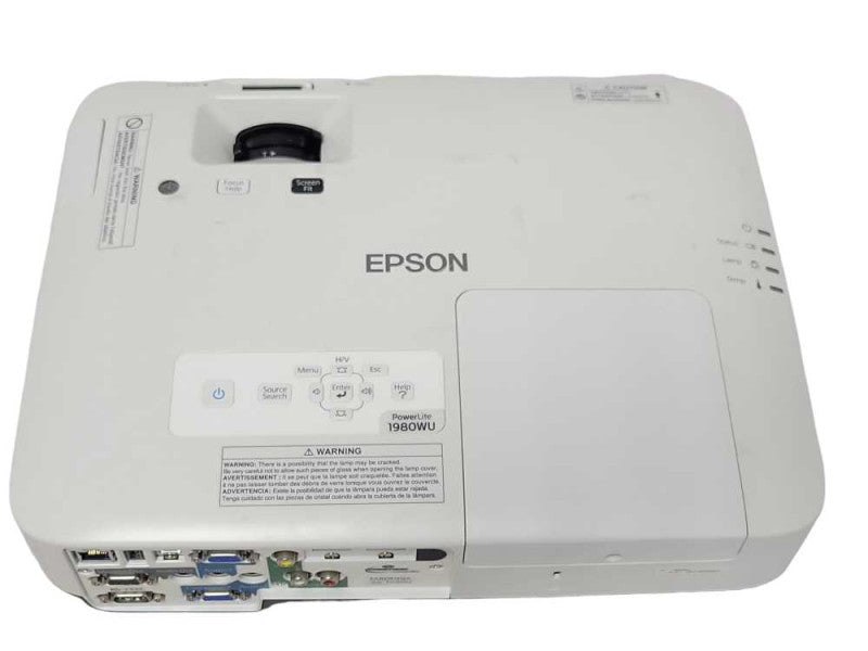 Epson PowerLite 1980WU H620A HDMI Projector 823 Lamp Hours, No Remote _