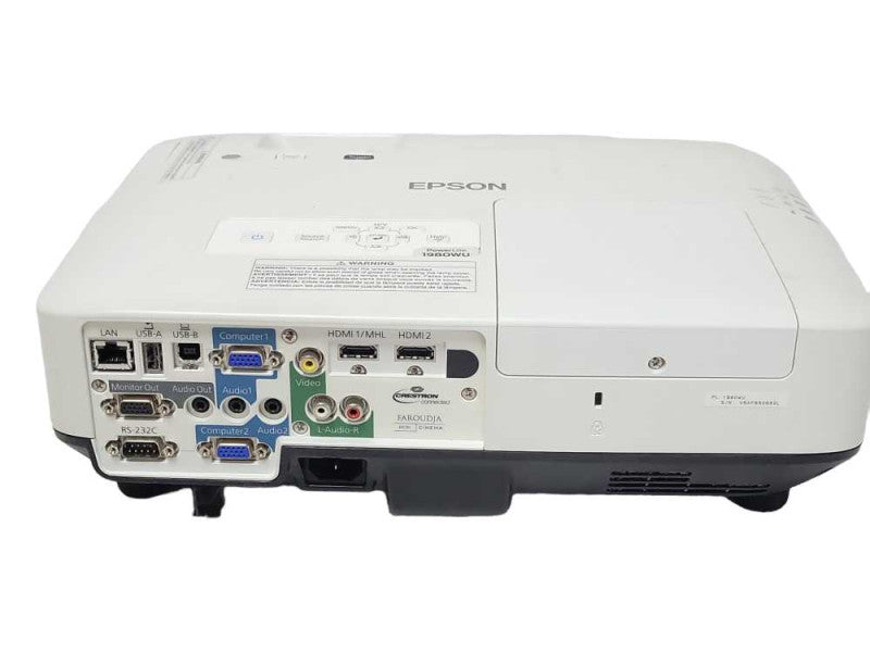 Epson PowerLite 1980WU H620A HDMI Projector 823 Lamp Hours, No Remote _