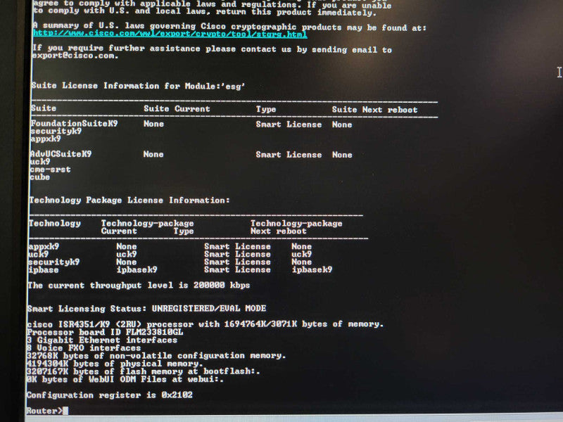 Cisco 4300 Series ISR4351/K9 V05 PoE & SFP Router Not affected $