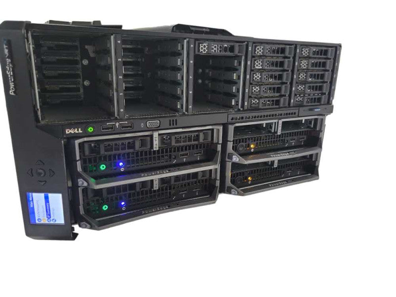 Dell PowerEdge M630 VRTX Chasis with 4x M630 Blades, 4x PSU, READ _