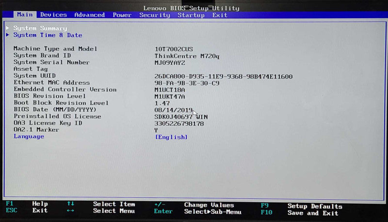 Lenovo ThinkCentre M720q Tiny, Intel i5-8400T 1.7GHz, 8GB, 256GB Nvme, WiFi