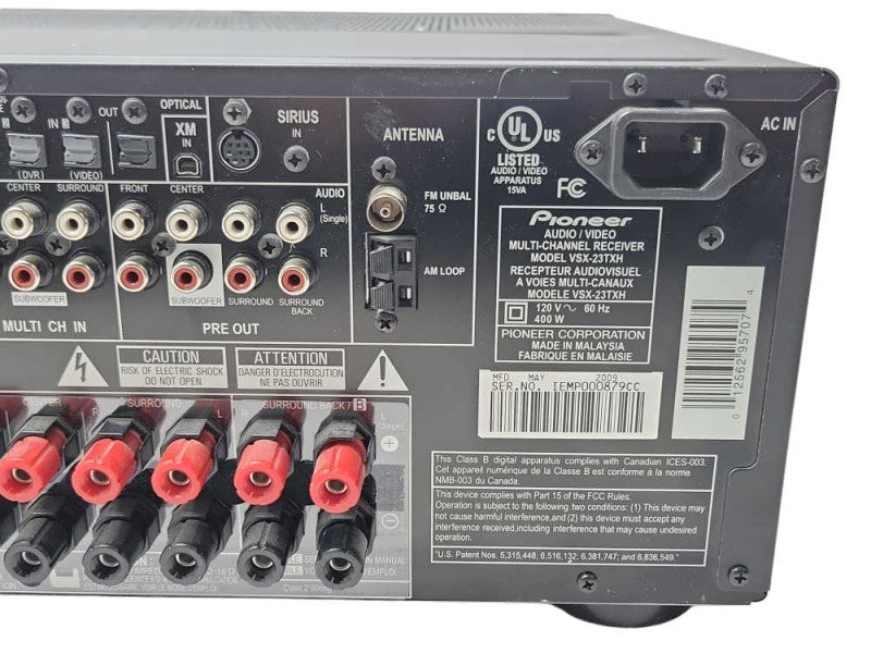 Pioneert elite VSX-23TXH audio video multi channel receiver, Read _
