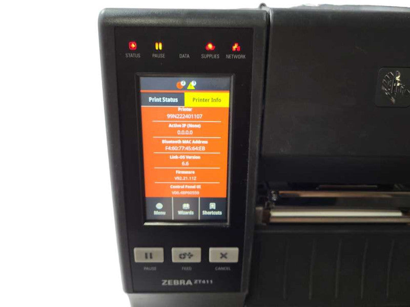 ZEBRA ZT411 THERMAL LABEL PRINTER ZT41142-T010000Z READ $