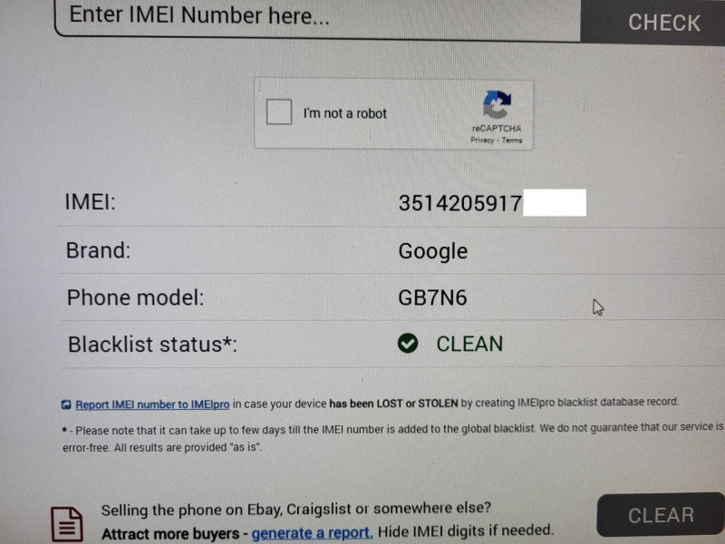 Google Pixel 6 GB7N6 128GB READ $