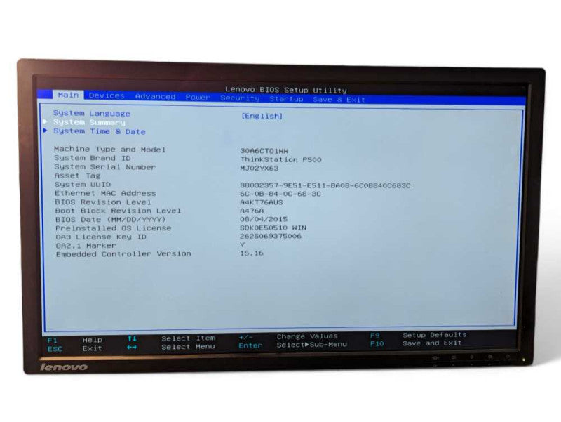 Lenovo ThinkStation P500 Xeon E5-1607 v3 3.10GHz 16 GB DDR4 -