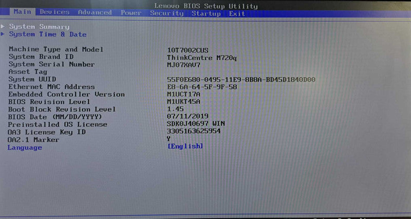 Lenovo M720q USFF | i5-8400T @ 1.70GHz 6C, 8GB DDR4, 256GB NVMe + 90W AC