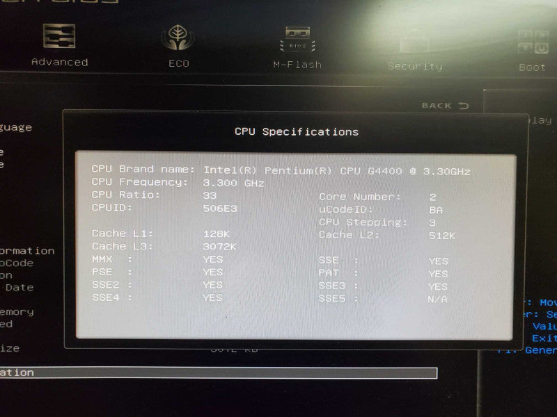 Custom PC MSI H110M ECO Pentium G4400 8GB DDR4 Quadro 2000 NO HDD @