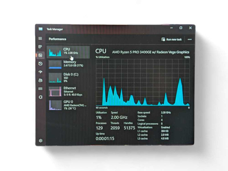 Lenovo ThinkCentre M75q - 1 Ryzen 5 PRO 3400GE, 16GB RAM & 512GB NVMe  -