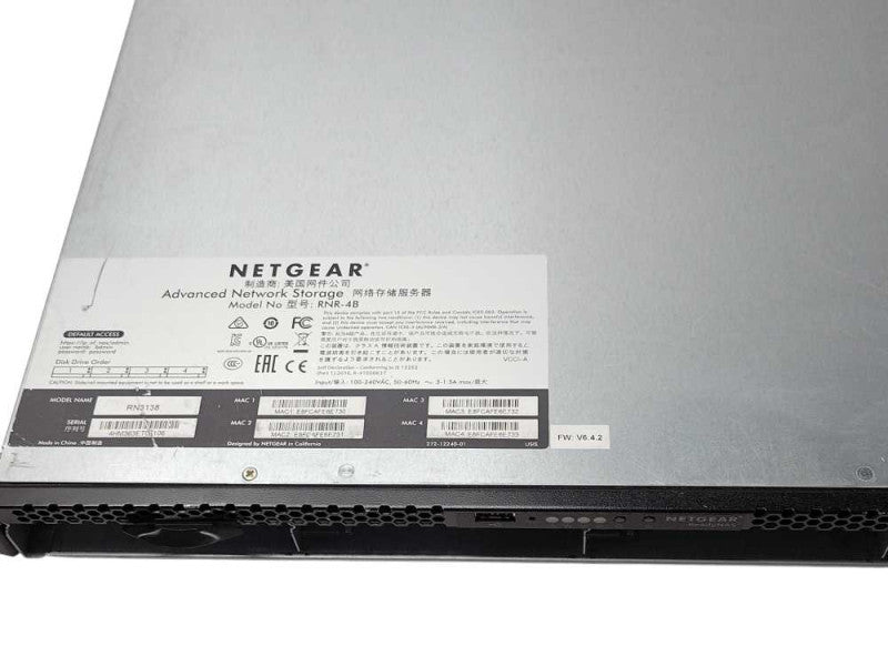 Netgear Advanced Network Storage RNR-4B, No HDD, No HDD Caddies _