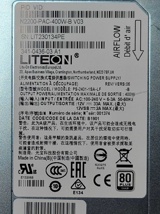 Cisco Nexus N2K N3K 400W Power Supply N2200-PAC-400W-B Q_