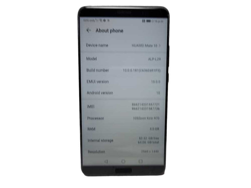 Huawei Mate 10 64GB ALP-L29 READ $