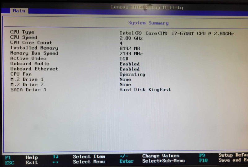 Lenovo M710Q Mini PC Core i7-6700T 2.8GHz QC, 8GB, 256GB SSD, Wi-Fi w/ Power  _