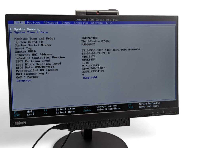 Lenovo ThinkCentre TIO22Gen3 with M720q Intel i5-8500T @ 2.10Ghz, 16GB RAM -