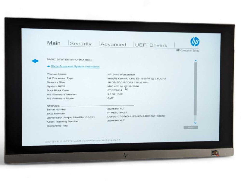 HP Z440 Workstation Intel Xeon E5-1650 v4 @ 3.60Ghz, 16GB RAM -