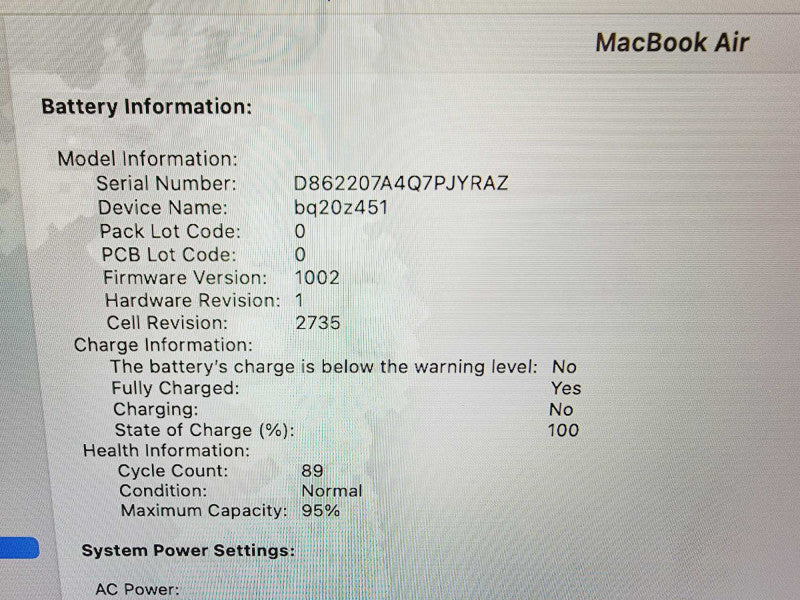 Apple Macbook Air 2020 13\\" Chip M1 @ 3.2GHz 16GB Ram 250GB SSD [Read] (