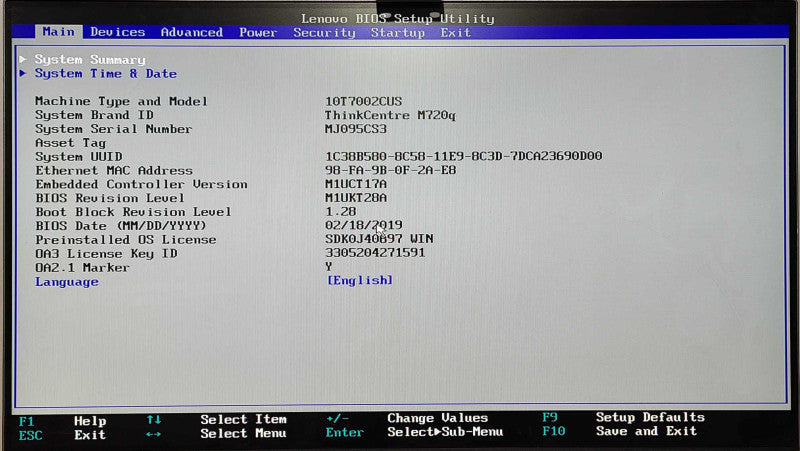 Lenovo M720q USFF, i5-8400T 1.70GHz 6C, 8GB DDR4, 256GB NVMe, WiFi, PWR APRT