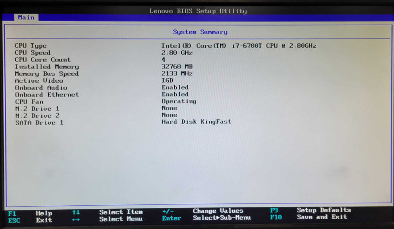 Lenovo M710Q Mini PC i7-6700T 2.8GHz QC, 32GB, 256GB SSD, w/ Power  _