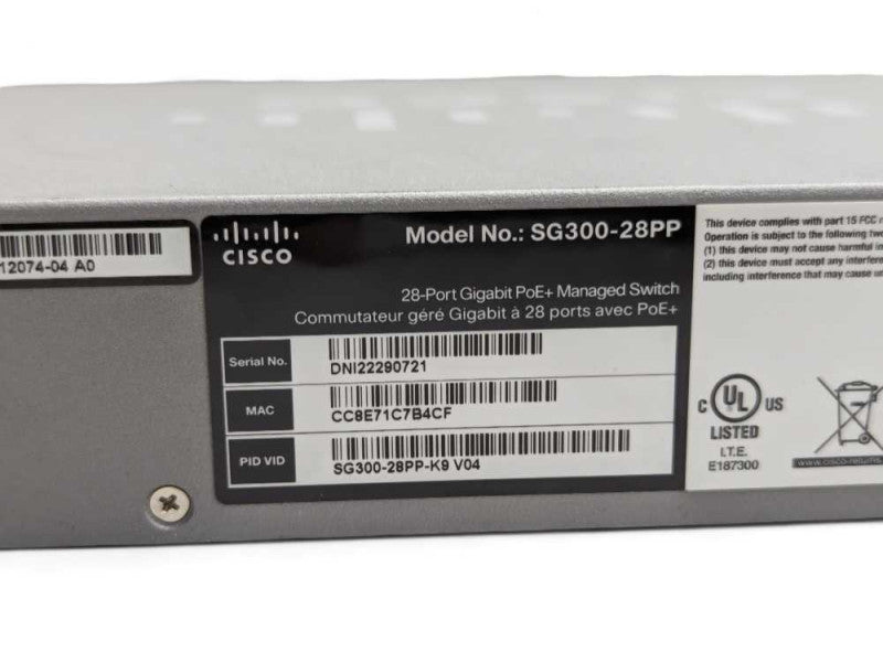Cisco SG300-28PP 24-Port Gigabit PoE+ Web Managed Network Switch -