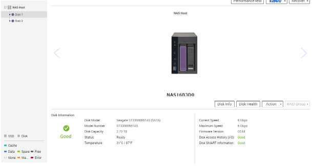 QNAP TS-253A 2-Bay Network Attached Storage, 4GB RAM, 2x 3TB HDD !