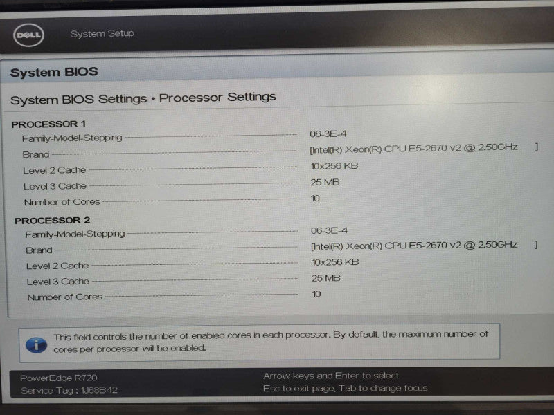Dell R720 2U Server 2x Xeon E5-2670 v2 @ 2.50GHz 32GB Ram No Raid Mini 2.5 !