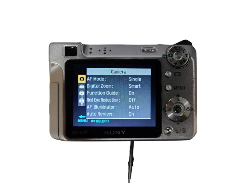 Sony Cyber-shot DSC-W100 8.1MP Digital Camera Silver w/ Battery, READ