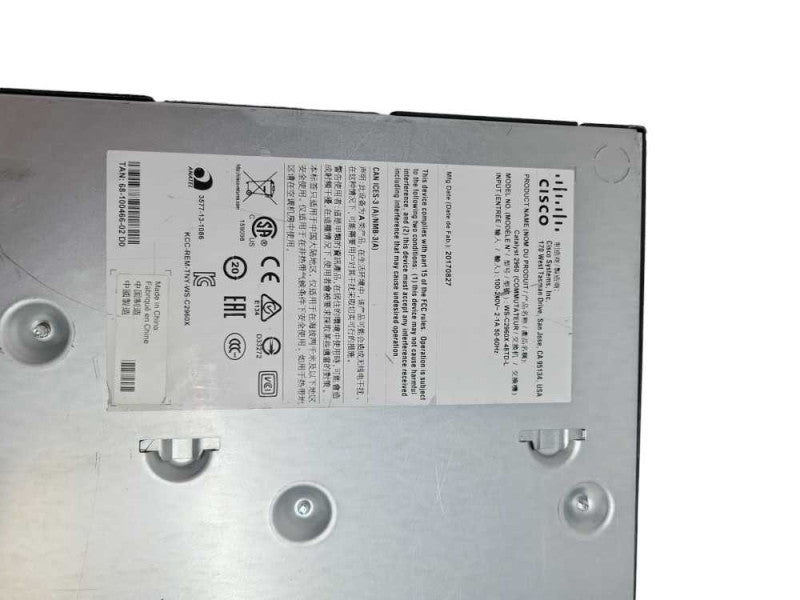 Cisco WS-C2960X-48TD-L 48-Port gigabit Switch | 2xSFP