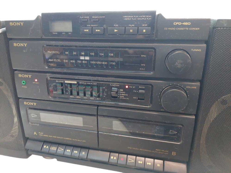 Sony Stereo CD Radio Cassette-Corder Model: CFD-460 with Detachable Speakers =