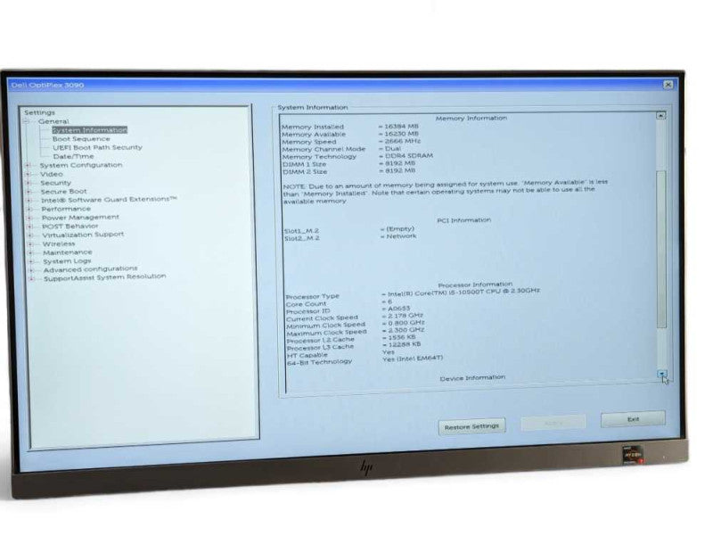 OptiPlex 3090 Micro Intel Core i5-10500T @ 2.30Ghz, 16GB RAM, 1.7TB SSD  -
