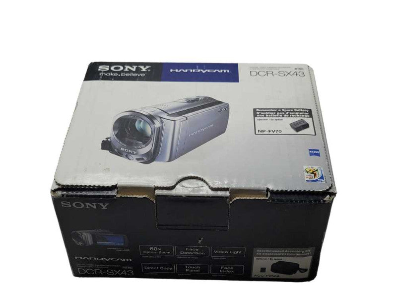 Sony Handycam DCR-SX43 Compact Camcorder 60x Optical Zoom _