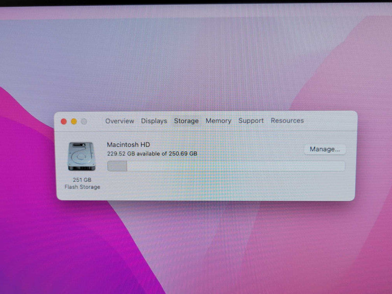 Mac mini Late 2018 Core i5-8500B 3Ghz, 8GB RAM, 250GB Flash drive, Monterey _