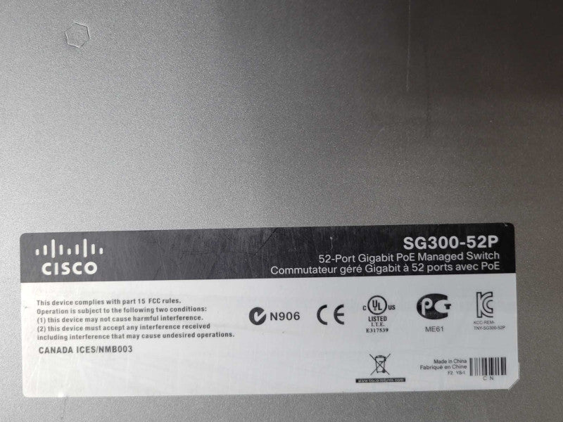 Cisco SG300-52P 52-Port Gigabit PoE Managed Switch _