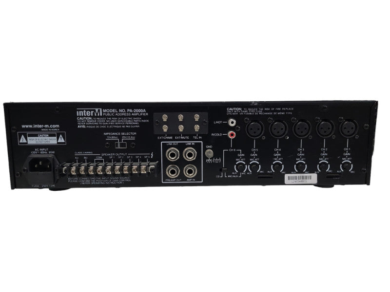 InterM PA-2000 6 Channel 5-Band EQ Public Address Amplifier| Read please