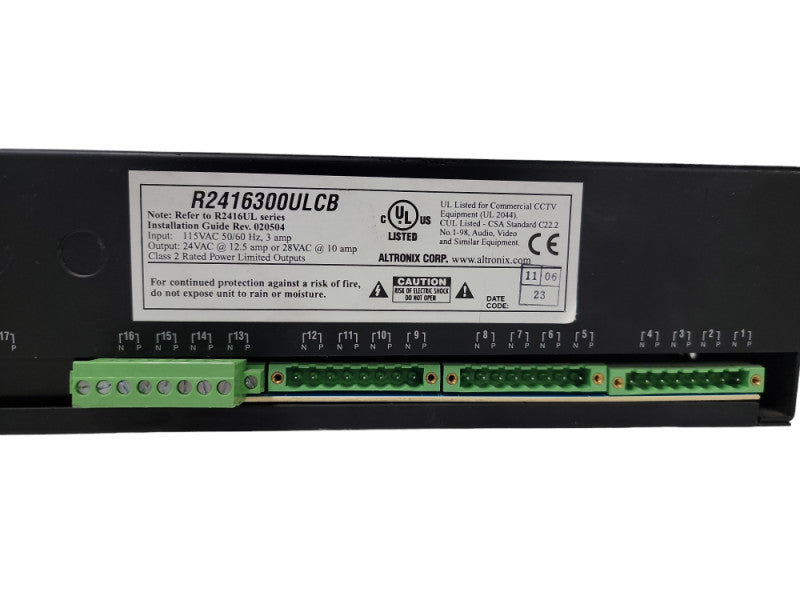 Altronix R2416UL CCTV AC Rack Mount 16 Output Power Supply