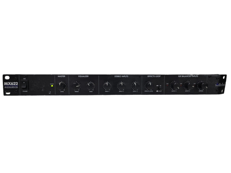 ART MX622BT Rackmount 6-Channel Stereo Mixer with Bluetooth, EQ,w/power cable