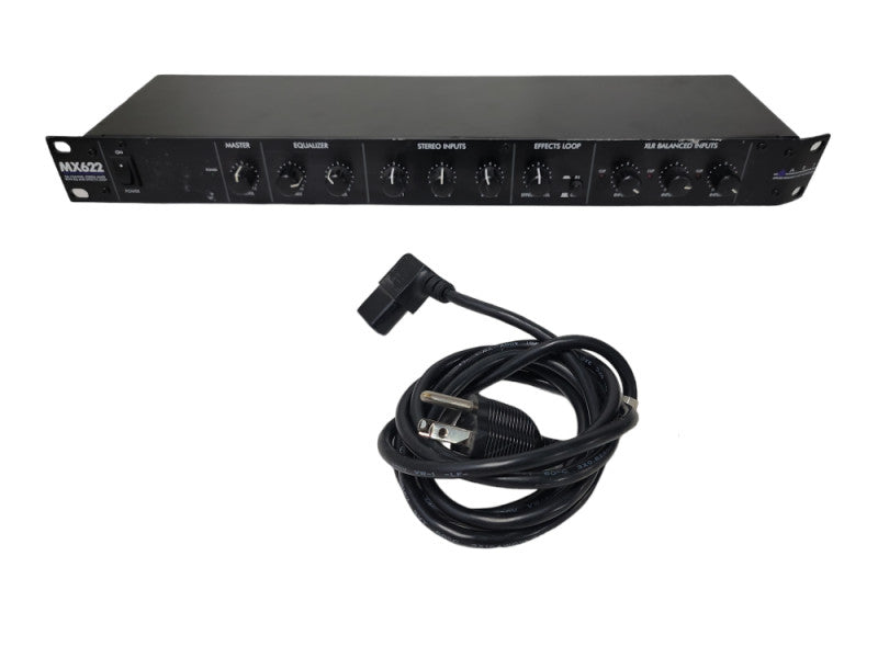 ART MX622BT Rackmount 6-Channel Stereo Mixer with Bluetooth, EQ,w/power cable
