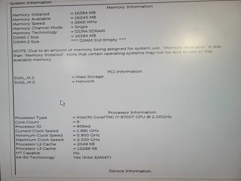 Dell OptiPlex 7070 USFF, i7-9700T 2.00GHz, 16GB RAM, 256GB NVMe, WiFi +pwr ad !