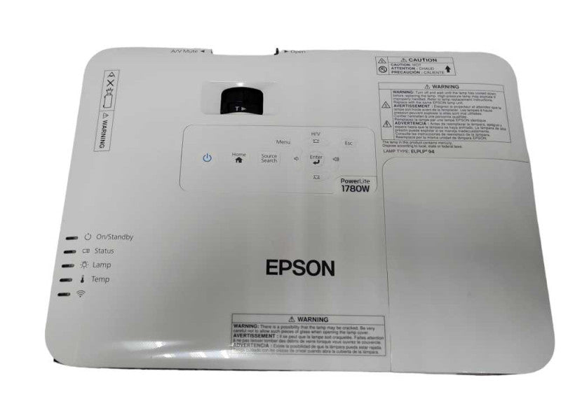 Epson PowerLite 1780W 0 Lamp Hours projector with Remote/Bag/Cables, read _