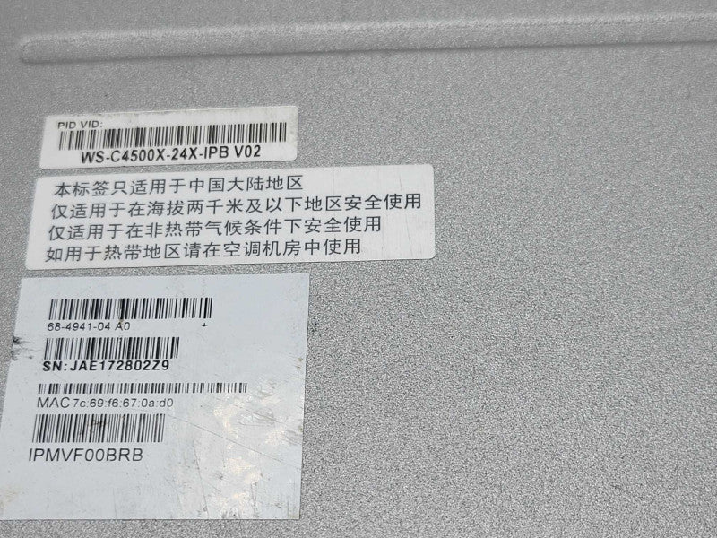 Cisco WS-C4500X-24X-IPB 16-Port 10GbE SFP+ Switch, 2x PSU, READ _