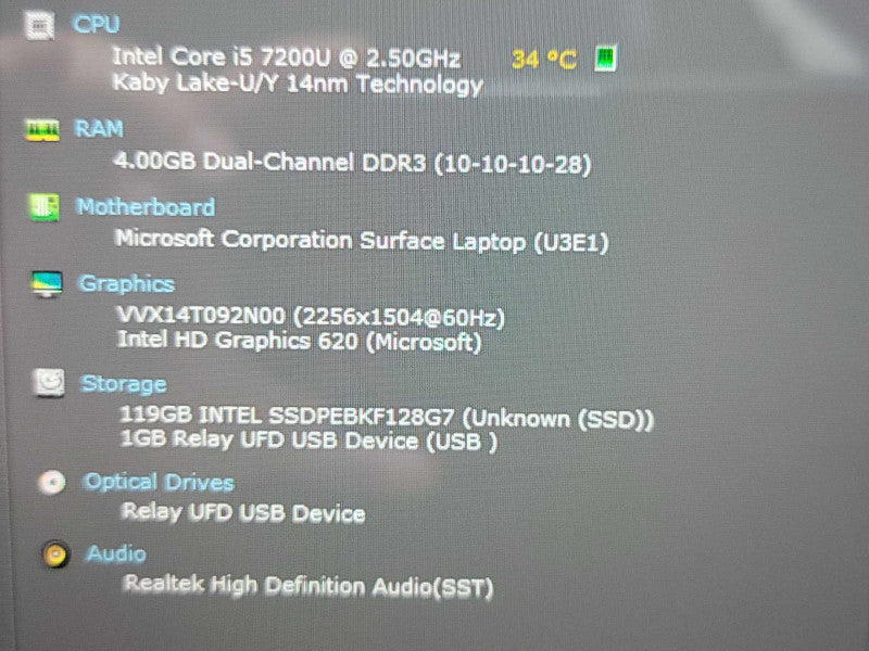 Microsoft Surface Laptop | i5-7200U| 4GB DDR3| 128GB SSD W/ DOCK QÎ² BudLap