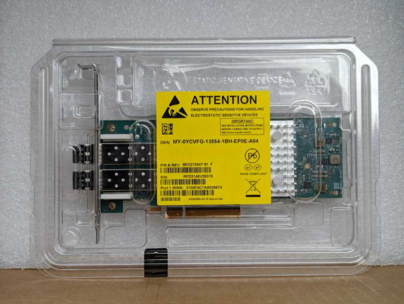 QLE2692-Dell QLOGIC Dual Port Fibre Channel 16Gb PCIe HBA 0YCVFG Q-